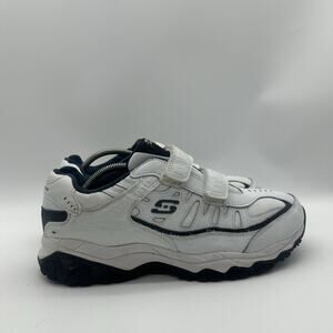 Mens Size 12 Skechers Athletics Sneakers Adjustable After Burn Memory Fit White